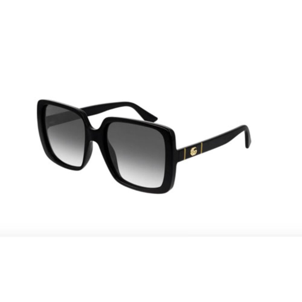 Gucci Lines GG0632S 001 56-20-145mm Black Oversized Square Sunglasses